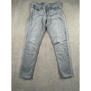 Levi's 711 Skinny Jeans Womens 29 Gray Denim Stretch‎ Straight Leg Distressed